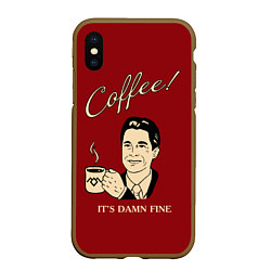 Чехол iPhone XS Max матовый Coffee: it's damn fine, цвет: 3D-коричневый