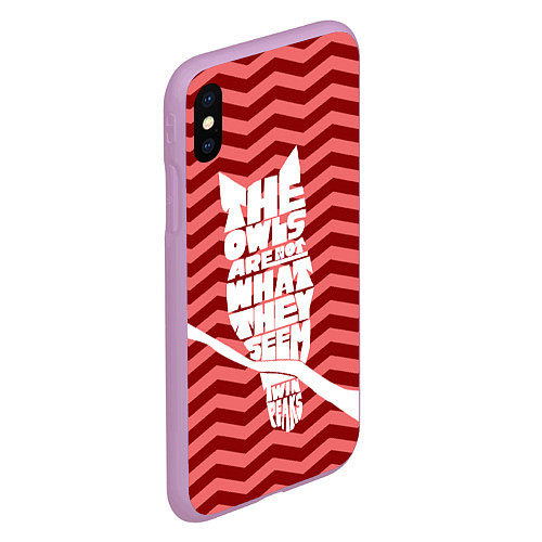 Чехол iPhone XS Max матовый Twin Peaks: The Owls / 3D-Сиреневый – фото 2