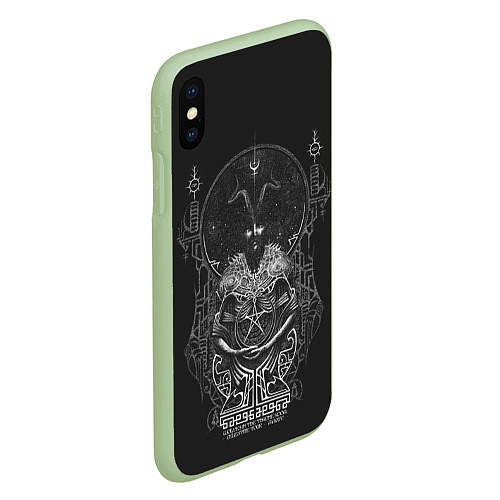 Чехол iPhone XS Max матовый Wolves in the Throne Room / 3D-Салатовый – фото 2