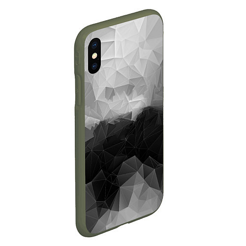 Чехол iPhone XS Max матовый Polygon gray / 3D-Темно-зеленый – фото 2
