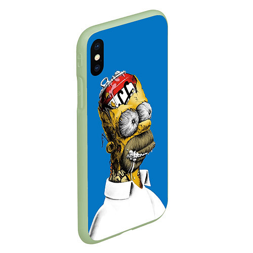 Чехол iPhone XS Max матовый Duff Brain / 3D-Салатовый – фото 2