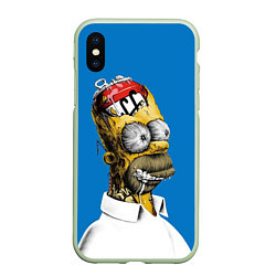 Чехол iPhone XS Max матовый Duff Brain, цвет: 3D-салатовый