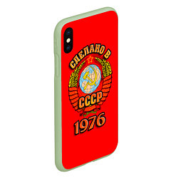 Чехол iPhone XS Max матовый Сделано в 1976 СССР, цвет: 3D-салатовый — фото 2