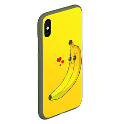 Чехол iPhone XS Max матовый Just Banana (Yellow), цвет: 3D-темно-зеленый — фото 2