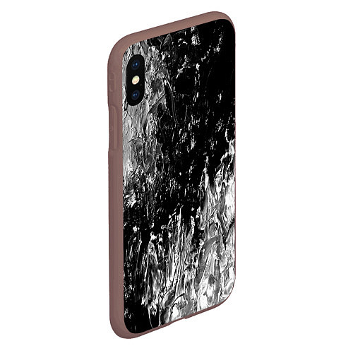 Чехол iPhone XS Max матовый GRAY&BLACK / 3D-Коричневый – фото 2