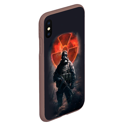 Чехол iPhone XS Max матовый STALKER: Red Sun / 3D-Коричневый – фото 2
