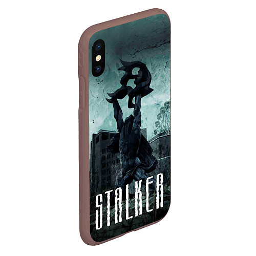 Чехол iPhone XS Max матовый STALKER: Pripyat / 3D-Коричневый – фото 2