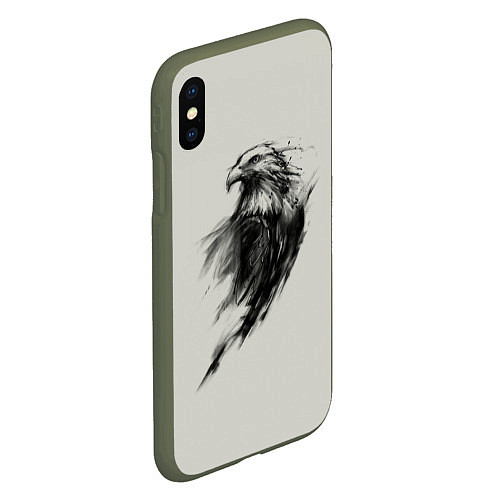 Чехол iPhone XS Max матовый Дикий орел / 3D-Темно-зеленый – фото 2
