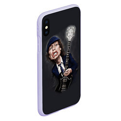 Чехол iPhone XS Max матовый AC/DC: Guitarist, цвет: 3D-светло-сиреневый — фото 2