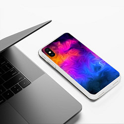 Чехол iPhone XS Max матовый Узор цвета, цвет: 3D-белый — фото 2