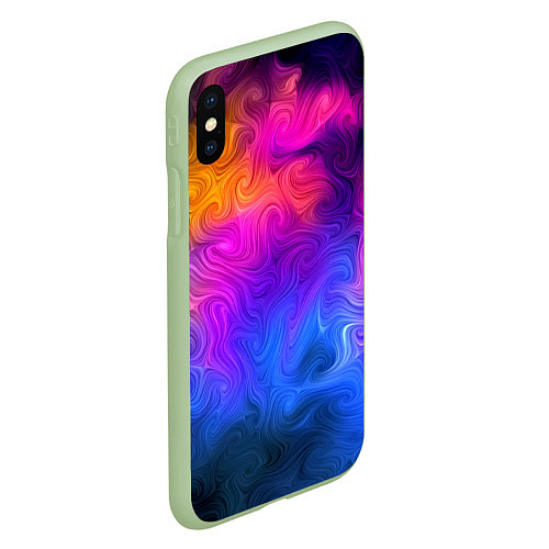 Чехол iPhone XS Max матовый Узор цвета / 3D-Салатовый – фото 2