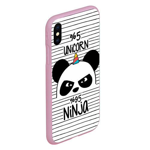 Чехол iPhone XS Max матовый 5% Unicorn – 95% Ninja / 3D-Розовый – фото 2