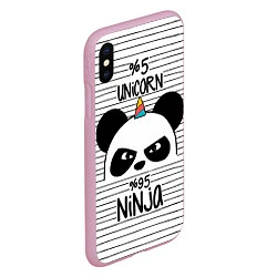 Чехол iPhone XS Max матовый 5% Unicorn – 95% Ninja, цвет: 3D-розовый — фото 2