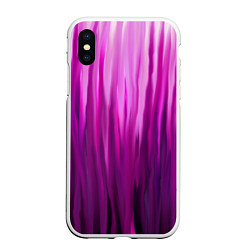 Чехол iPhone XS Max матовый Фиолетово-черные краски, цвет: 3D-белый