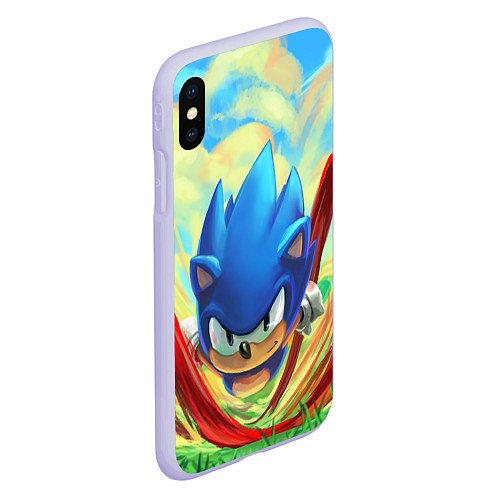 Чехол iPhone XS Max матовый Sonic / 3D-Светло-сиреневый – фото 2