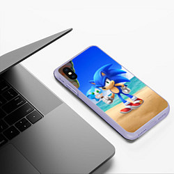 Чехол iPhone XS Max матовый Остров, цвет: 3D-светло-сиреневый — фото 2