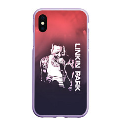 Чехол iPhone XS Max матовый Linkin Park Честер, цвет: 3D-светло-сиреневый