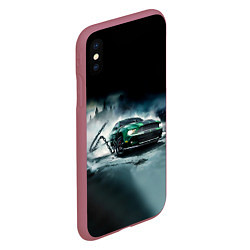 Чехол iPhone XS Max матовый Призрачный Ford Mustang, цвет: 3D-малиновый — фото 2