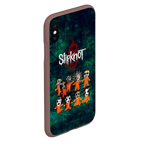 Чехол iPhone XS Max матовый Группа Slipknot / 3D-Коричневый – фото 2