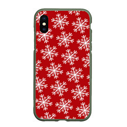 Чехол iPhone XS Max матовый Новогодние Снежинки