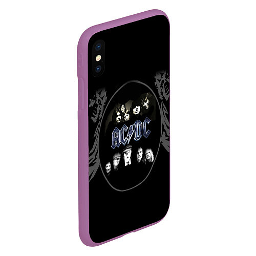 Чехол iPhone XS Max матовый Группа ACDC / 3D-Фиолетовый – фото 2