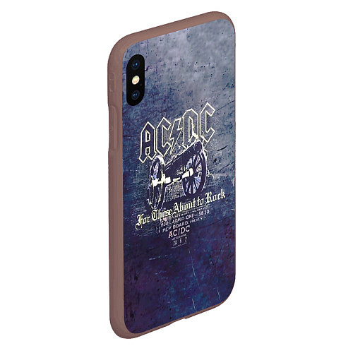 Чехол iPhone XS Max матовый ACDC пушка / 3D-Коричневый – фото 2