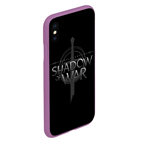 Чехол iPhone XS Max матовый Shadow of War / 3D-Фиолетовый – фото 2