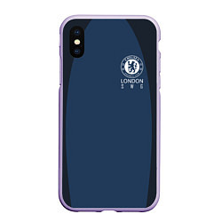 Чехол iPhone XS Max матовый Chelsea FC: London SW6, цвет: 3D-светло-сиреневый