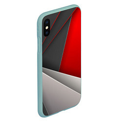 Чехол iPhone XS Max матовый Lines, цвет: 3D-мятный — фото 2
