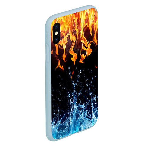 Чехол iPhone XS Max матовый Две стихии / 3D-Голубой – фото 2