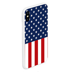 Чехол iPhone XS Max матовый Флаг США, цвет: 3D-белый — фото 2