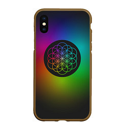 Чехол iPhone XS Max матовый Coldplay Colour, цвет: 3D-коричневый