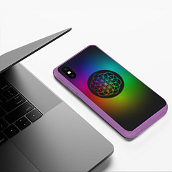 Чехол iPhone XS Max матовый Coldplay Colour, цвет: 3D-фиолетовый — фото 2