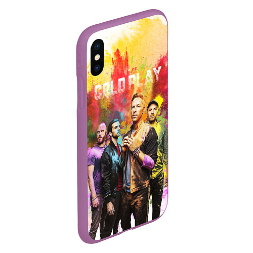 Чехол iPhone XS Max матовый Coldplay / 3D-Фиолетовый – фото 2