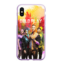 Чехол iPhone XS Max матовый Coldplay, цвет: 3D-сиреневый