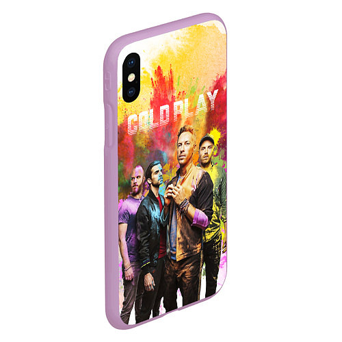 Чехол iPhone XS Max матовый Coldplay / 3D-Сиреневый – фото 2