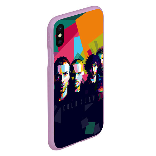 Чехол iPhone XS Max матовый Coldplay / 3D-Сиреневый – фото 2