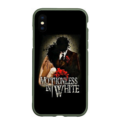 Чехол iPhone XS Max матовый Motionless in White: Love, цвет: 3D-темно-зеленый