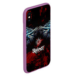 Чехол iPhone XS Max матовый Slipknot руки зомби, цвет: 3D-фиолетовый — фото 2