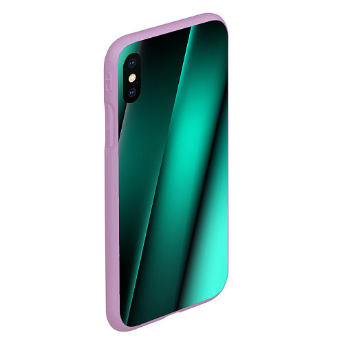 Чехол iPhone XS Max матовый Emerald lines / 3D-Сиреневый – фото 2