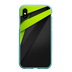 Чехол iPhone XS Max матовый Спортивная геометрия 6, цвет: 3D-мятный
