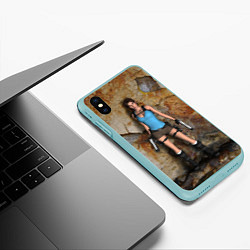 Чехол iPhone XS Max матовый TOMB RAIDER, цвет: 3D-мятный — фото 2