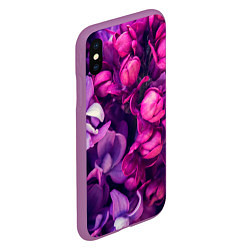 Чехол iPhone XS Max матовый Тюльпановый сад, цвет: 3D-фиолетовый — фото 2