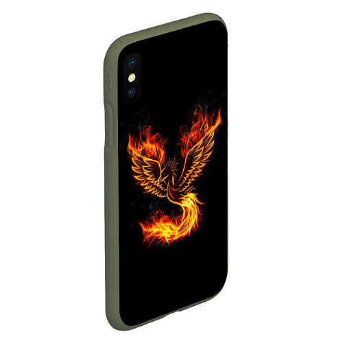 Чехол iPhone XS Max матовый Феникс / 3D-Темно-зеленый – фото 2