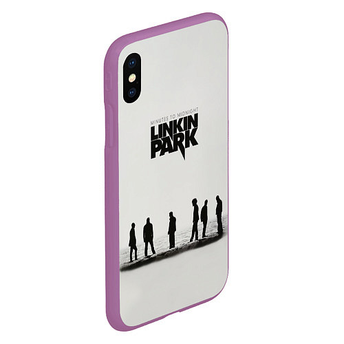 Чехол iPhone XS Max матовый Группа Linkin Park / 3D-Фиолетовый – фото 2