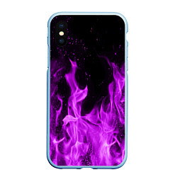 Чехол iPhone XS Max матовый Фиолетовый огонь