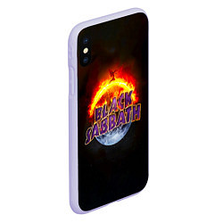 Чехол iPhone XS Max матовый Black Sabbath земля в огне, цвет: 3D-светло-сиреневый — фото 2