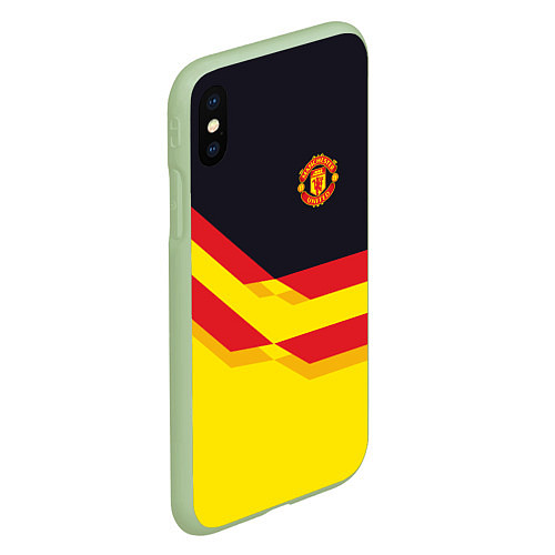 Чехол iPhone XS Max матовый Manchester United / 3D-Салатовый – фото 2