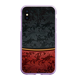 Чехол iPhone XS Max матовый Узоры Black and Red