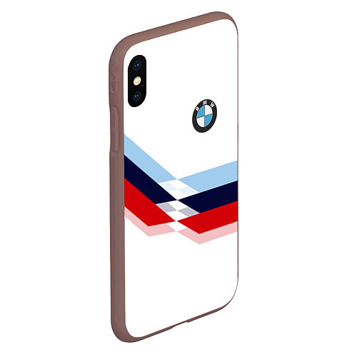 Чехол iPhone XS Max матовый BMW БМВ WHITE / 3D-Коричневый – фото 2